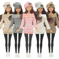 30cm fashion dolls in knit sweater outfits