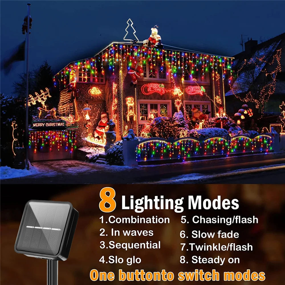 Solar panel for icicle lights